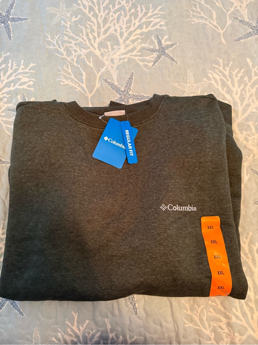 Columbia Dark Gray Pullover Sweatshirt with Blue Tag